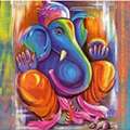 Lord Ganesha Abstract Canvas Painting
