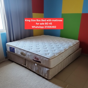 Manama, Furniture, BHD 45,  ✅️ King Size Box Bed For Sale In Good Condition With Delivery