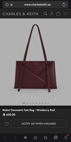 Khobar, Purses & Wallets, SAR 550,  Charles & Keith Hand Bag