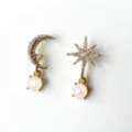 Moon And Star Drop Earrings
