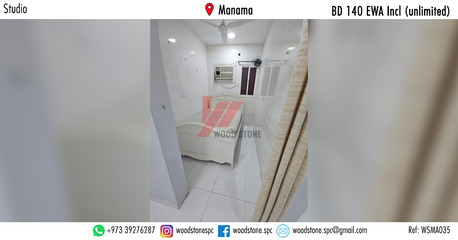 Manama, Apartments/Houses, BHD 140/month,  Studio,  35 Sq. Meter,  Semi-Furnished Studio, Manama - BD 140 Incl (unlimited) WSMA035