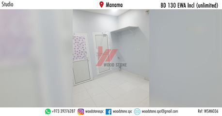 Manama, Apartments/Houses, BHD 130/month,  Studio,  30 Sq. Meter,  Semi-Furnished Studio, Manama - BD 130 Incl (unlimited) WSMA036