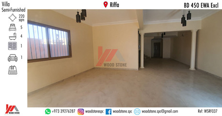Riffa, Villas, BHD 450,  220 Sq. Meter,  Semi-furnished 5 Bedroom Villa, Riffa - BD 450 Excl WSRF037