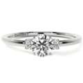 USD 620,  14k White Gold Three-Stone Ring Setting Natural Diamond Rings