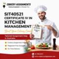 Certificate IV In Kitchen Management SIT40521 Assignment Help AU