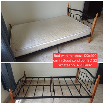 Manama, Furniture, BHD 32,  ✅️ 120?190 Bed With Mattresss For Salee In Good Condition With Delivery