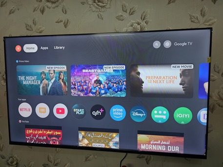 Al Rawabi, Appliances, SAR 1000,  QLED 55" Google TV Android Voice Controls Only 1 Month Used