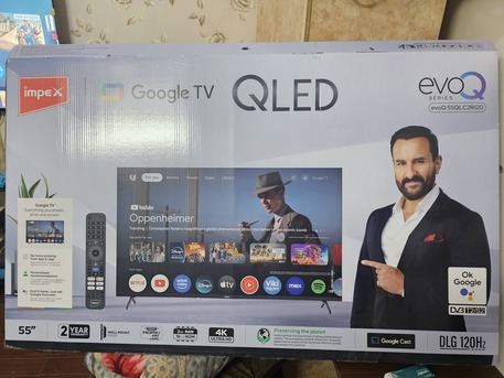 Al Rawabi, Appliances, SAR 1000,  QLED 55" Google TV Android Voice Controls Only 1 Month Used