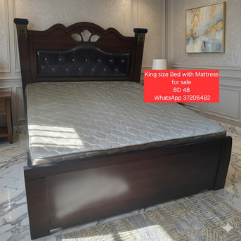Manama, Furniture, BHD 48,  ✅️ 180.200 Cm Bed With Mattress For Sale In Goood Condition With Delivery