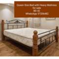 BHD 42,  ✅️ Queen Size Bed With Heavy Duty Mattress For Sale In Good Condition With Delivery