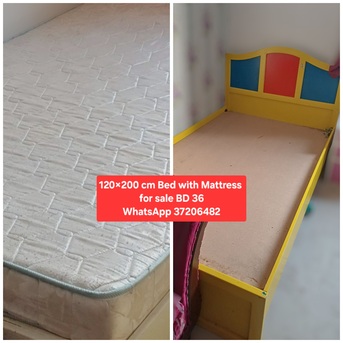 Manama, Furniture, BHD 36,  ✅️ 120.200 Cm Bed & Mattress For Sale In Good Condition With Delivery