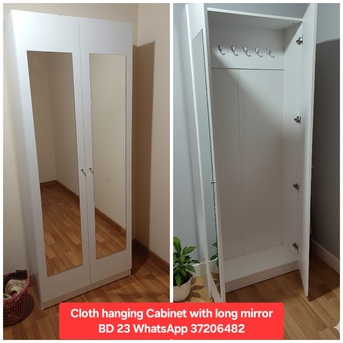 Manama, Furniture, BHD 23,  ✅️ Cloth Hanging Cabinet For Sale In Good Condition With Delivery