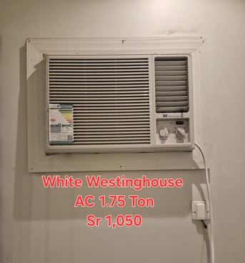 Aziziyah, Air Conditioners, SAR 899,  WHITE WESTINGHOUSE WINDOW AC 1.75 Ton Capacity