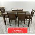 BHD 52,  ✅️ Wooden Dining Table With 6 Chairs For Sale In Good Condition With Delivery