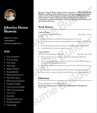 Makkah, Job Seekers, Room Dining Expert