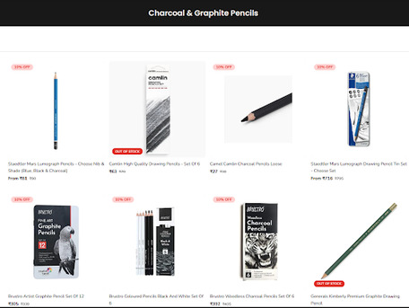 Mumbai, Materials, Professional Charcoal & Graphite Pencils By Canvazo