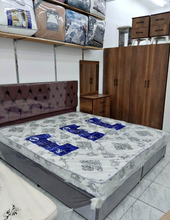 Jeddah, Furniture, SAR 1500,  Complete Bedroom Furniture Set | Double Bed With Mattress & 4-Door Wardrobe
