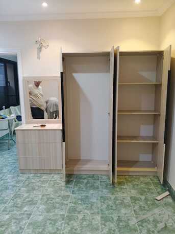 Jeddah, Furniture, SAR 1500,  Complete Bedroom Furniture Set | Double Bed With Mattress & 4-Door Wardrobe