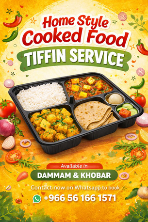 Al Khobar Al Shamalia, Food, SAR 23,  #177 Home-style Cooked Food Tiffins Available In Dammam & Khobar