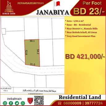 Janabiya, Residential Plots, BHD 23,  Residential RG Land For Sale In Janabiya, Hamala Hills
