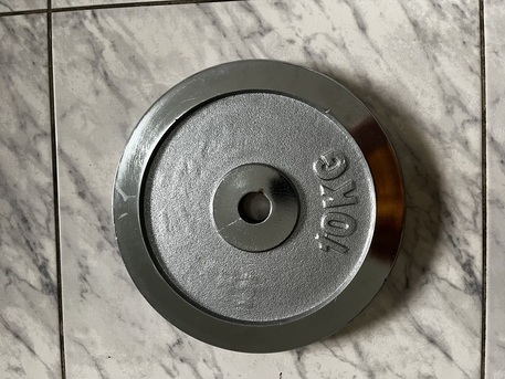 Thuqbah, Sporting Goods, SAR 1220,  50 Kg Dumbell Set 20 Kg Dumbell Set 30 Kg Pvc Plate Dumbell 4pcs 10kg Plates + Pull Up Bar