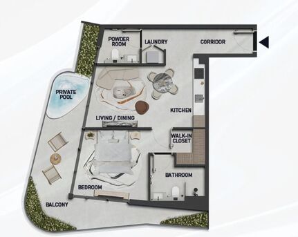 Dubai, Real Estate For Sale, AED 1,  2 BR,  1309 Sq. Feet,  Modern 2 Bedroom With Balcony Swimming Pool 056 343 6309