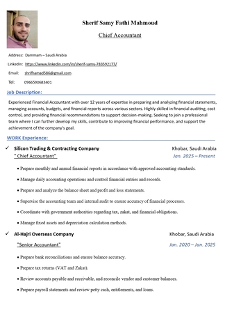 Makkah, Job Seekers, Looking For A Job As A Senior Accountant Or Head Of Accounts