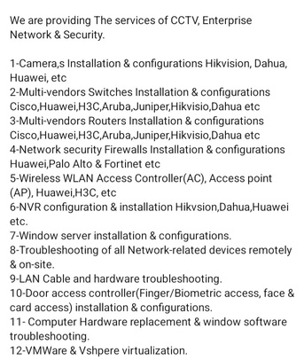 Riyadh, Security, Provides Services Regarding IT ,CCTV CAMERAS Installation &configurations, Fingers Print