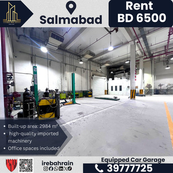Salmabad, Shops, BHD 6500,  2984 Sq. Meter,  Ready-to-Move Car Garage With Equipment For Rent &ndash; Salmabad