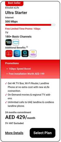 Abu Dhabi, Marketing, Home Wifi Offers UAE, Fast Etisalat Home Internet & ELife Plans