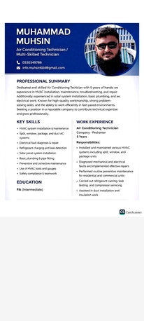 Al Mohammadiyah, Job Seekers, Air Conditioning Technician (HVAC Technician) 5 Years Experience