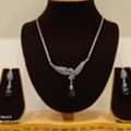 Rishabhjains.com | Buy 925 Silver Natural Marcasite Necklace Set With Black Onyx Drops, Ah