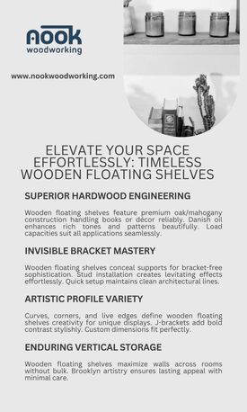 New York, Furniture, Modern Sleek Wooden Floating Shelves