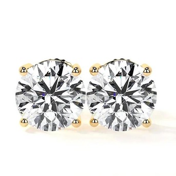 New York, Jewelry, USD 920,  Round Shape Lab Diamond Stud Earrings - Buy Now