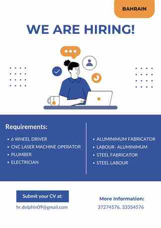 Jidhafs, Jobs, URGENT REQUIREMENT FOR BAHRAIN