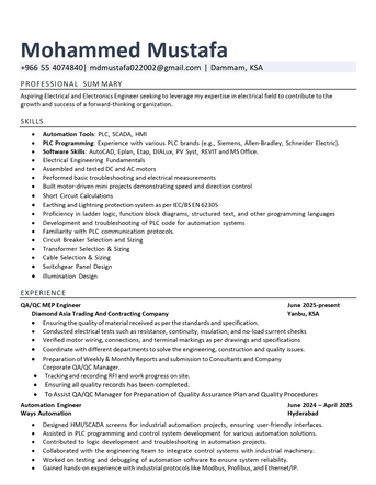 Dammam, Job Seekers, Electrical QC Engineer