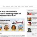 When Will Vaishno Devi Helicopter Booking Open For Chaitra Navratri 2026?