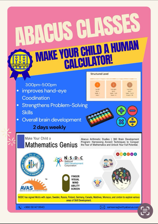 Salmaniya, Lessons Offered, Build Strong Maths Skills From An Early Age!
