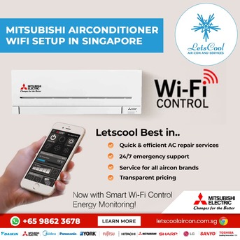 Singapore, Air Conditioning, Mitsubishi Air Conditioner Wi-Fi Setup In Singapore