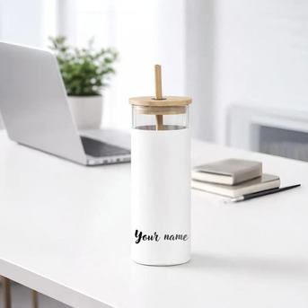 Bangalore, Printing, Glass Sipper With Straw