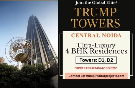 Noida, Real Estate For Sale, INR 180000000,  4 BR,  2800 Sq. Feet,  Trump Towers Central Noida | Elite 4 BHK Apartments Skyline Serenity