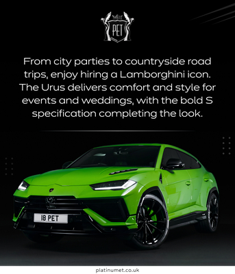 London, Automotive, Green Lamborghini Urus S For Hire