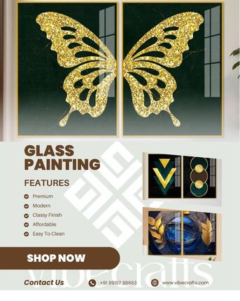 Mumbai, Furniture, INR 6499,  Luxury Glass Paintings That Add Instant Shine &ndash; Vibecrafts
