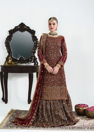 Buraidah, Clothing & Accessories, SAR 1000,  New Pakistani Designer Bridal/party 4-piece Dress For Sale