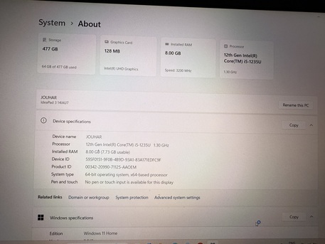 Al Murabba, Computers, SAR 899,  Lenovo IdeaPad 3 | 12th Gen Core I5 | 8GB RAM | 512GB SSD