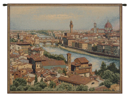 New York, Household Items, USD 77,  Florence & Arno River Italian Landscape Tapestry Wall Art