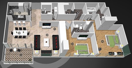 Dubai, Apartments/Houses, AED 225000/year,  Furnished,  2 BR,  Modern Sea-View Furnished 2BR+Maid | Price  Neg