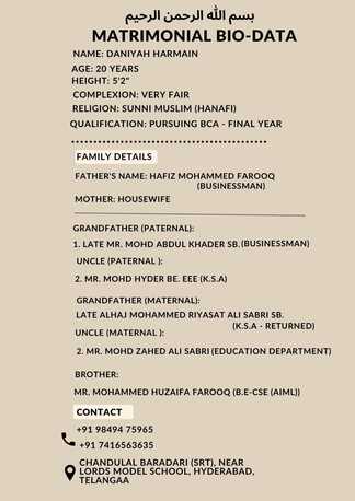 Al Aziziyah, Seeking Groom, Need Groom Form Hyderabad Ind