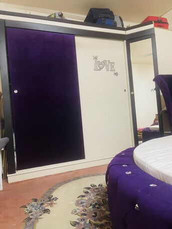 Riyadh, Furniture, SAR 250,  Round Shape Bet Set With Mattress & Big Size Wardrobe For Sale