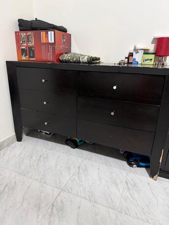 Al Muruj, Furniture, SAR 1000,  Pure Wooden Bed Set- King Size Bed, Cupboard, 2 Side Table One Dressing Table